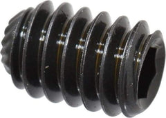 Unbrako - 1/4-20 UNC, 3/8" OAL, Knurled Cup Point Set Screw - Grade 8 Alloy Steel, 1/8" Key - Industrial Tool & Supply