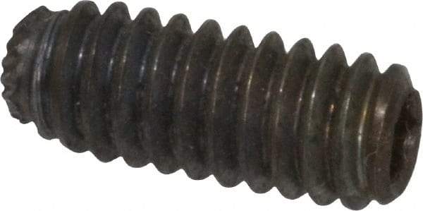 Unbrako - 1/4-20 UNC, 5/8" OAL, Knurled Cup Point Set Screw - Grade 8 Alloy Steel, 1/8" Key - Industrial Tool & Supply