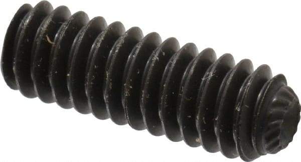 Unbrako - 1/4-20 UNC, 3/4" OAL, Knurled Cup Point Set Screw - Grade 8 Alloy Steel, 1/8" Key - Industrial Tool & Supply