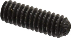 Unbrako - 1/4-20 UNC, 3/4" OAL, Knurled Cup Point Set Screw - Grade 8 Alloy Steel, 1/8" Key - Industrial Tool & Supply