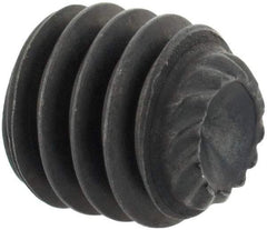 Unbrako - 5/16-18 UNC, 5/16" OAL, Knurled Cup Point Set Screw - Grade 8 Alloy Steel, 5/32" Key - Industrial Tool & Supply
