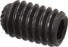 Unbrako - 5/16-18 UNC, 1/2" OAL, Knurled Cup Point Set Screw - Grade 8 Alloy Steel, 5/32" Key - Industrial Tool & Supply