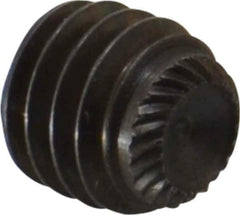 Unbrako - 3/8-16 UNC, 3/8" OAL, Knurled Cup Point Set Screw - Grade 8 Alloy Steel, 3/16" Key - Industrial Tool & Supply