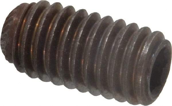 Unbrako - 3/8-16 UNC, 3/4" OAL, Knurled Cup Point Set Screw - Grade 8 Alloy Steel, 3/16" Key - Industrial Tool & Supply