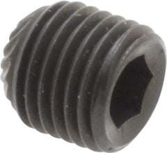 Unbrako - 3/8-24 UNF, 3/8" OAL, Knurled Cup Point Set Screw - Grade 8 Alloy Steel, 3/16" Key - Industrial Tool & Supply