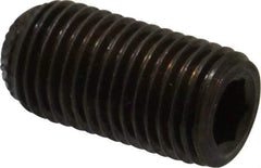 Unbrako - 3/8-24 UNF, 3/4" OAL, Knurled Cup Point Set Screw - Grade 8 Alloy Steel, 3/16" Key - Industrial Tool & Supply