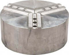 H & R Manufacturing - 1.5mm x 60° Serrated Attachment, Round Soft Lathe Chuck Jaw - 3 Jaws, Aluminum, 1.181" Btw Mount Hole Ctrs, 5" Long x 10" Wide x 4" High, 0.63" Groove, 12mm Fastener - Industrial Tool & Supply