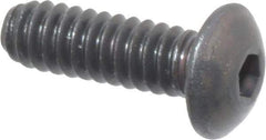 Unbrako - #4-40 UNC Hex Socket Drive, Button Screw - Alloy Steel, Black Oxide Finish, 3/8" Length Under Head - Industrial Tool & Supply
