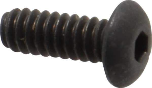 Unbrako - #6-32 UNC Hex Socket Drive, Button Screw - Alloy Steel, Black Oxide Finish, 3/8" Length Under Head - Industrial Tool & Supply