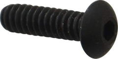 Unbrako - #6-32 UNC Hex Socket Drive, Button Screw - Alloy Steel, Black Oxide Finish, 1/2" Length Under Head - Industrial Tool & Supply