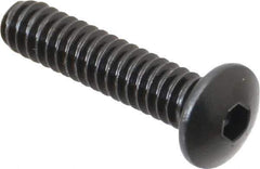 Unbrako - #6-32 UNC Hex Socket Drive, Button Screw - Alloy Steel, Black Oxide Finish, 5/8" Length Under Head - Industrial Tool & Supply