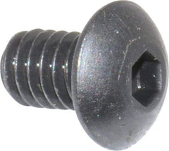 Unbrako - #8-32 UNC Hex Socket Drive, Button Screw - Alloy Steel, Black Oxide Finish, 1/4" Length Under Head - Industrial Tool & Supply