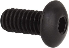 Unbrako - #8-32 UNC Hex Socket Drive, Button Screw - Alloy Steel, Black Oxide Finish, 3/8" Length Under Head - Industrial Tool & Supply