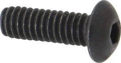 Unbrako - #8-32 UNC Hex Socket Drive, Button Screw - Alloy Steel, Black Oxide Finish, 1/2" Length Under Head - Industrial Tool & Supply