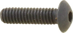 Unbrako - #8-32 UNC Hex Socket Drive, Button Screw - Alloy Steel, Black Oxide Finish, 5/8" Length Under Head - Industrial Tool & Supply