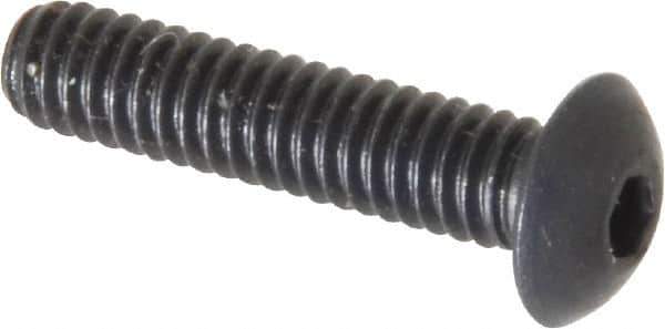 Unbrako - #8-32 UNC Hex Socket Drive, Button Screw - Alloy Steel, Black Oxide Finish, 3/4" Length Under Head - Industrial Tool & Supply