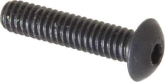 Unbrako - #8-32 UNC Hex Socket Drive, Button Screw - Alloy Steel, Black Oxide Finish, 3/4" Length Under Head - Industrial Tool & Supply