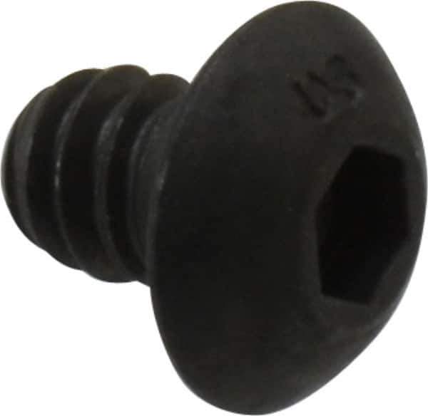 Unbrako - #10-24 UNC Hex Socket Drive, Button Screw - Alloy Steel, Black Oxide Finish, 1/4" Length Under Head - Industrial Tool & Supply