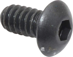 Unbrako - #10-24 UNC Hex Socket Drive, Button Screw - Alloy Steel, Black Oxide Finish, 3/8" Length Under Head - Industrial Tool & Supply