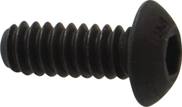 Unbrako - #10-24 UNC Hex Socket Drive, Button Screw - Alloy Steel, Black Oxide Finish, 1/2" Length Under Head - Industrial Tool & Supply