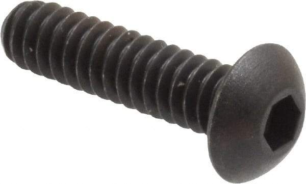 Unbrako - #10-24 UNC Hex Socket Drive, Button Screw - Alloy Steel, Black Oxide Finish, 3/4" Length Under Head - Industrial Tool & Supply