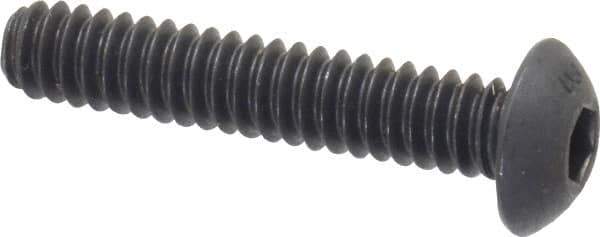 Unbrako - #10-24 UNC Hex Socket Drive, Button Screw - Alloy Steel, Black Oxide Finish, 1" Length Under Head - Industrial Tool & Supply