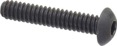 Unbrako - #10-24 UNC Hex Socket Drive, Button Screw - Alloy Steel, Black Oxide Finish, 1" Length Under Head - Industrial Tool & Supply