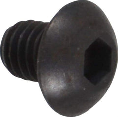 Unbrako - #10-32 UNF Hex Socket Drive, Button Screw - Alloy Steel, Black Oxide Finish, 1/4" Length Under Head - Industrial Tool & Supply