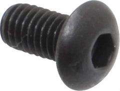 Unbrako - #10-32 UNF Hex Socket Drive, Button Screw - Alloy Steel, Black Oxide Finish, 3/8" Length Under Head - Industrial Tool & Supply