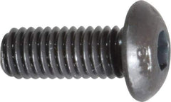 Unbrako - #10-32 UNF Hex Socket Drive, Button Screw - Alloy Steel, Black Oxide Finish, 1/2" Length Under Head - Industrial Tool & Supply
