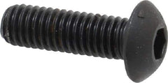 Unbrako - #10-32 UNF Hex Socket Drive, Button Screw - Alloy Steel, Black Oxide Finish, 5/8" Length Under Head - Industrial Tool & Supply