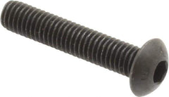 Unbrako - #10-32 UNF Hex Socket Drive, Button Screw - Alloy Steel, Black Oxide Finish, 1" Length Under Head - Industrial Tool & Supply