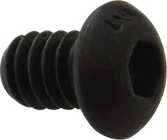 Unbrako - 1/4-20 UNC Hex Socket Drive, Button Screw - Alloy Steel, Black Oxide Finish, 3/8" Length Under Head - Industrial Tool & Supply