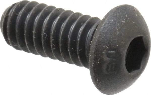 Unbrako - 1/4-20 UNC Hex Socket Drive, Button Screw - Alloy Steel, Black Oxide Finish, 5/8" Length Under Head - Industrial Tool & Supply
