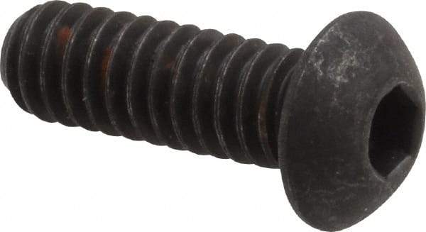 Unbrako - 1/4-20 UNC Hex Socket Drive, Button Screw - Alloy Steel, Black Oxide Finish, 3/4" Length Under Head - Industrial Tool & Supply