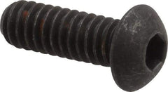 Unbrako - 1/4-20 UNC Hex Socket Drive, Button Screw - Alloy Steel, Black Oxide Finish, 3/4" Length Under Head - Industrial Tool & Supply