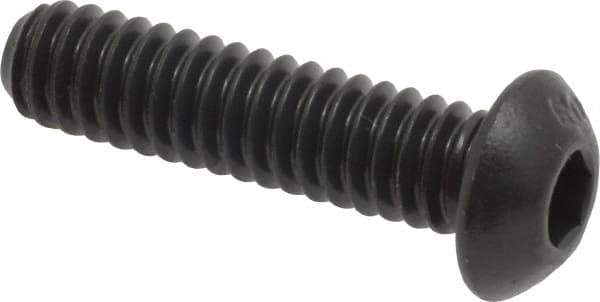 Unbrako - 1/4-20 UNC Hex Socket Drive, Button Screw - Alloy Steel, Black Oxide Finish, 1" Length Under Head - Industrial Tool & Supply