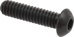 Unbrako - 1/4-20 UNC Hex Socket Drive, Button Screw - Alloy Steel, Black Oxide Finish, 1" Length Under Head - Industrial Tool & Supply