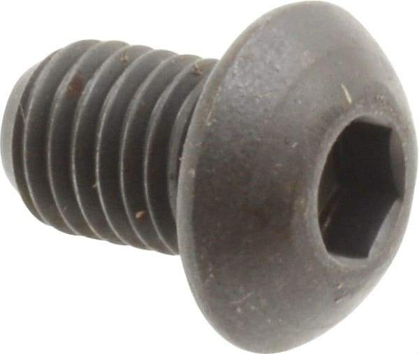 Unbrako - 1/4-28 UNF Hex Socket Drive, Button Screw - Alloy Steel, Black Oxide Finish, 3/8" Length Under Head - Industrial Tool & Supply