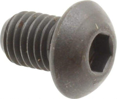 Unbrako - 1/4-28 UNF Hex Socket Drive, Button Screw - Alloy Steel, Black Oxide Finish, 3/8" Length Under Head - Industrial Tool & Supply