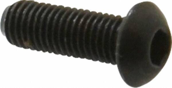 Unbrako - 1/4-28 UNF Hex Socket Drive, Button Screw - Alloy Steel, Black Oxide Finish, 3/4" Length Under Head - Industrial Tool & Supply