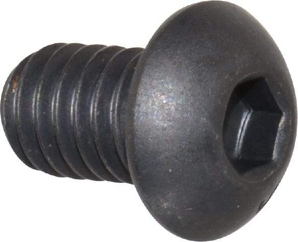 Unbrako - 5/16-18 UNC Hex Socket Drive, Button Screw - Alloy Steel, Black Oxide Finish, 1/2" Length Under Head - Industrial Tool & Supply