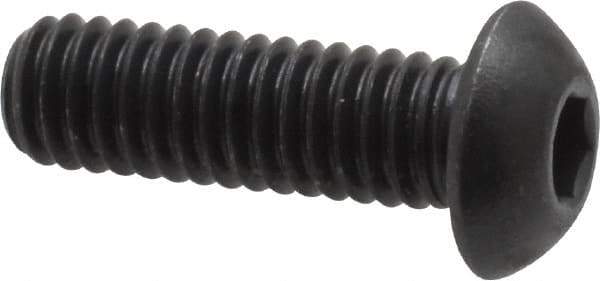 Unbrako - 5/16-18 UNC Hex Socket Drive, Button Screw - Alloy Steel, Black Oxide Finish, 1" Length Under Head - Industrial Tool & Supply