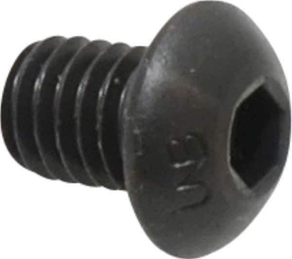 Unbrako - 3/8-16 UNC Hex Socket Drive, Button Screw - Alloy Steel, Black Oxide Finish, 1/2" Length Under Head - Industrial Tool & Supply