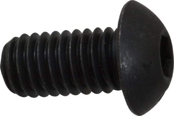Unbrako - 3/8-16 UNC Hex Socket Drive, Button Screw - Alloy Steel, Black Oxide Finish, 3/4" Length Under Head - Industrial Tool & Supply
