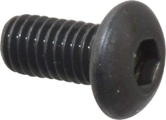 Unbrako - M3x0.50 Metric Coarse Hex Socket Drive, Button Screw - Alloy Steel, Black Oxide Finish, 6mm Length Under Head - Industrial Tool & Supply