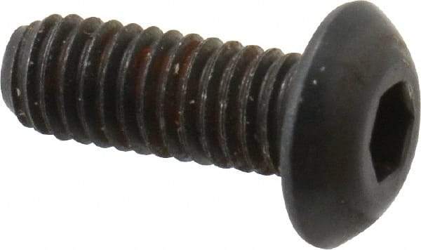 Unbrako - M3x0.50 Metric Coarse Hex Socket Drive, Button Screw - Alloy Steel, Black Oxide Finish, 8mm Length Under Head - Industrial Tool & Supply