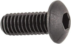 Unbrako - M4x0.70 Metric Coarse Hex Socket Drive, Button Screw - Alloy Steel, Black Oxide Finish, 10mm Length Under Head - Industrial Tool & Supply