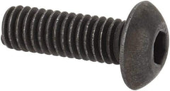 Unbrako - M4x0.70 Metric Coarse Hex Socket Drive, Button Screw - Alloy Steel, Black Oxide Finish, 12mm Length Under Head - Industrial Tool & Supply