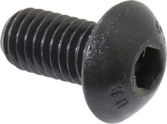 Unbrako - M5x0.80 Metric Coarse Hex Socket Drive, Button Screw - Alloy Steel, Black Oxide Finish, 10mm Length Under Head - Industrial Tool & Supply